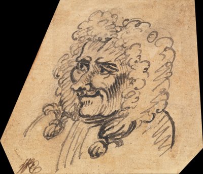 Grotesk mannelijk hoofd door William Hogarth